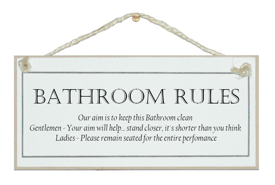 Bathroom rules sign Crafty Clara