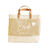 Bride and Bridesmaid Luxury Jute Shopper Set