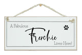 A.....dog breed, lives here signs