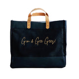 Gin & Gee Gees! Luxury Black Jute & Leather Shopper Bag