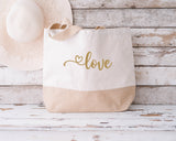 Love. Natural Beach Bag