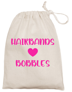Hairbands & Bobbles drawstring bag