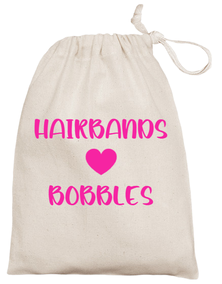 Hairbands & Bobbles drawstring bag