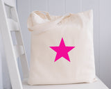 Star Print Design Natural Tote Bags