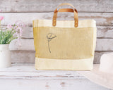 Lilly Illustration design Luxury Jute Shopper Bag