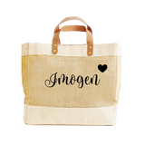 Natural Jute Personalised Name Luxury Shopper Bag