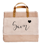 Canvas Personalised Name Luxury Shopper Bag