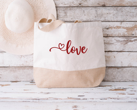 Love. Natural Beach Bag