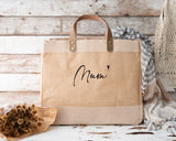 Mum Spring 24 design Luxury Jute Shopper Bag