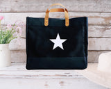 Star Design Black Luxury Jute Shopper Bag