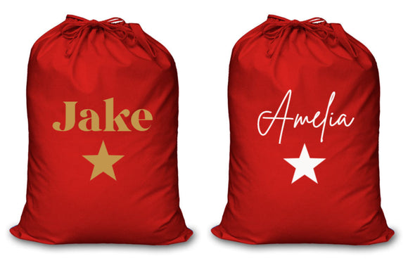 Personalised Red Christmas Sack