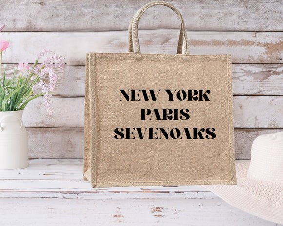 New York, Paris....Bespoke Jute Bags