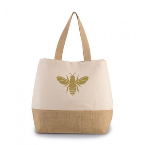 Bee Natural Canvas contrast Jute Shopper