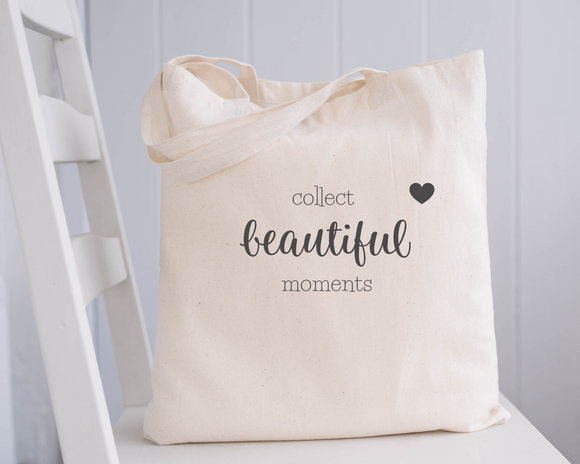 Collect beautiful moments Natural Tote Bags
