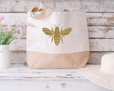 Bee range, bee happy etc. Natural Beach Bag