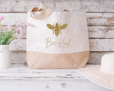Bee range, bee happy etc. Natural Beach Bag