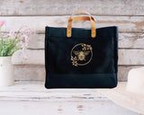Bee Wreath design Luxury Jute Shopper Bag
