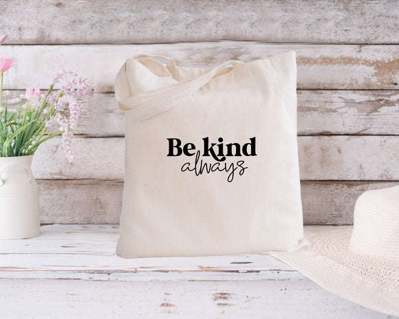 Be kind always natural tote bag