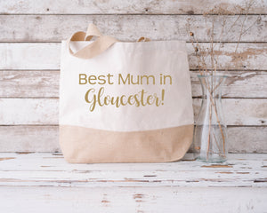 Best Mum in... bespoke Natural Beach Bag