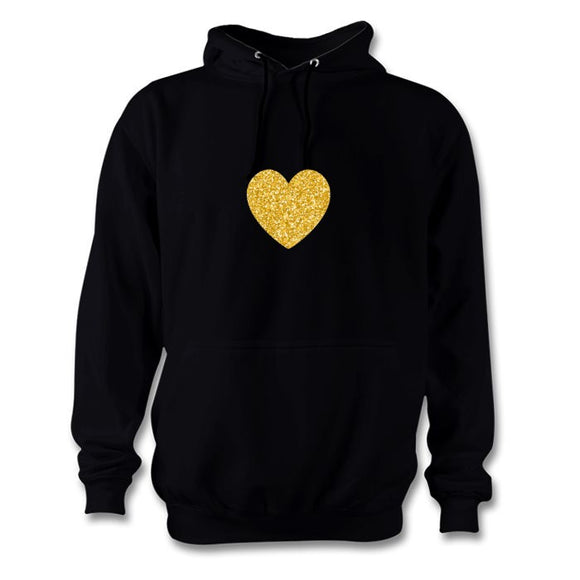 Gold Heart Black hoodie