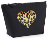 Heart design range black make up bag