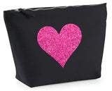 Heart design range black make up bag