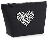 Heart design range black make up bag