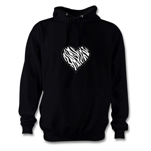 Zebra Print Heart Black hoodie