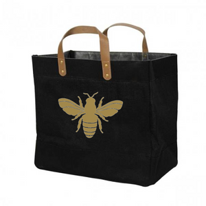Bee Design. Luxury Jute & Leather Shoppers