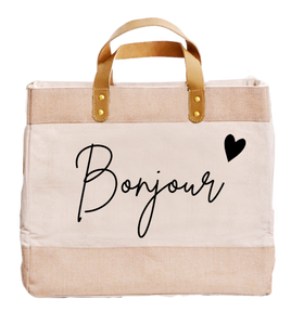 French & Spanish phrase Options Luxury Canvas Shopper Bags