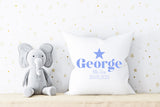 Personalised New Baby Natural Square Cushion