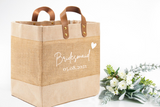 Bride and Bridesmaid Luxury Jute Shopper Set