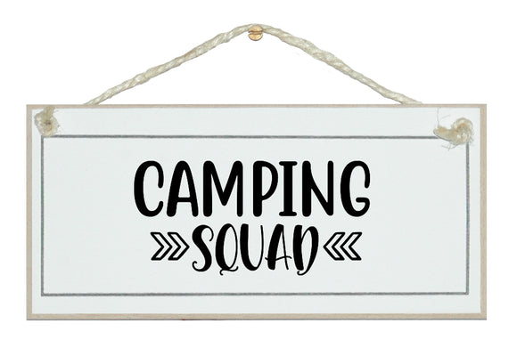 Camping Squad sign