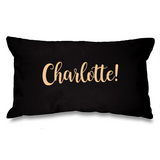 Personalised Name. Black Long Cushion