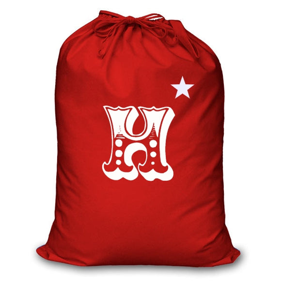 Circus Personalised initial Canvas Christmas Sack