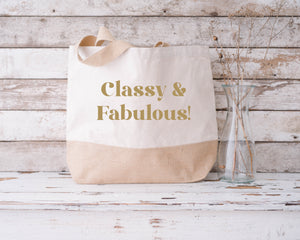 Classy & Fabulous! Natural Beach Bag