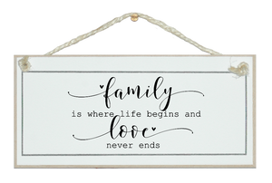 Family where life begins... Sign.