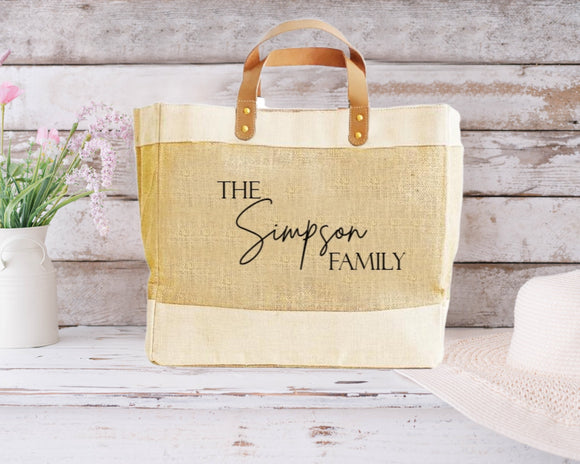 Personalised Family Name Luxury Shopper Bags