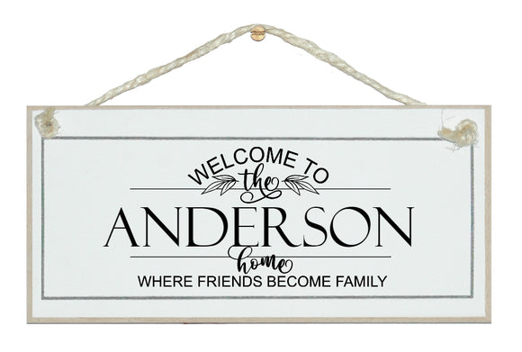 Personalised Family sign