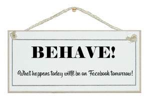 Behave...on facebook tomorrow!