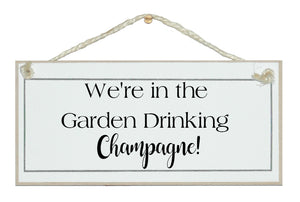 In the garden drinking Champagne