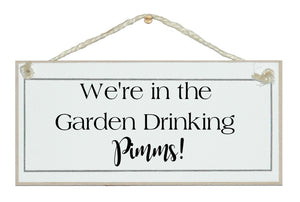 In the garden drinking Pimms