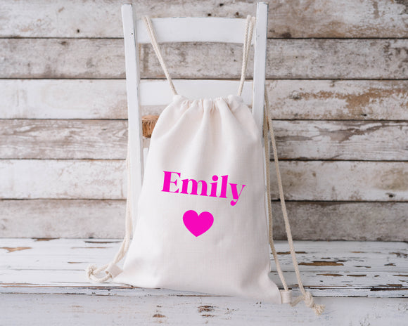 Personalised Canvas Gymsac Bags