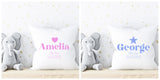 Personalised New Baby Natural Square Cushion
