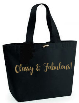Classy & Fabulous! Black Beach Bag