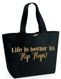 Life better in flip flops!Black Beach Bag