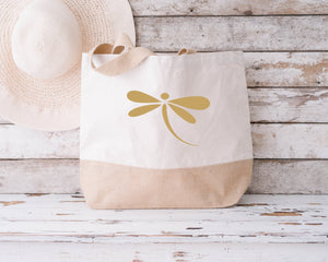 Dragonfly Natural Beach Bag