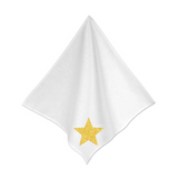 Set of 6 x Glitter Star White Linen Napkins