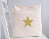 Star Print Design Natural Tote Bags