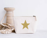 Star design Natural make up bag